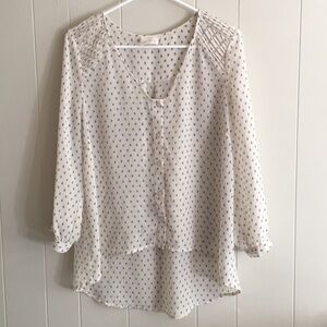Pins & Needles Sheer Button Front Top Size L